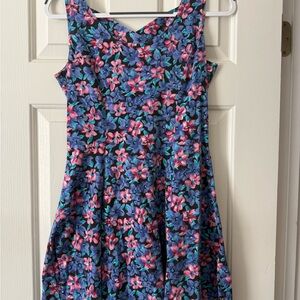 Vintage floral flared mini skater dress